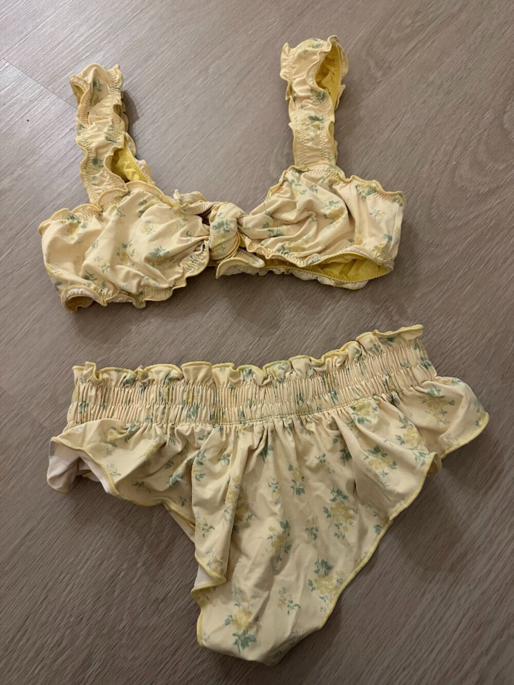 Frankies Bikinis Colby Floral Ruffle Bikini Top Pippa Floral Ruffle Bottom